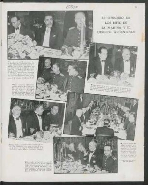 En obsequio de los jefes de la marina y el ejército argentinos