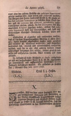 X. Vergleich de Anno 1656.