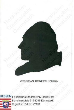 Schmid, Christian Heinrich Prof. (1746-1800) / Porträt, Profil-Kopfbild, mit Bildlegende