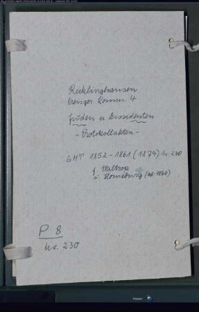 Protokollakten der Kreisgerichtskommission IV Recklinghausen mit den Orten Waltrop und Horneburg (Juden- und Dissidenten GHT 1852-1861, Horneburg ab 1860)