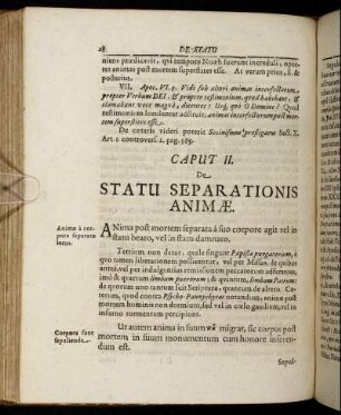 Caput II. De Statu Separationis Animæ.