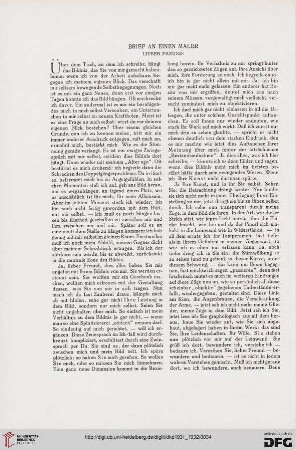 Brief an einen Maler: Lieber Freund!