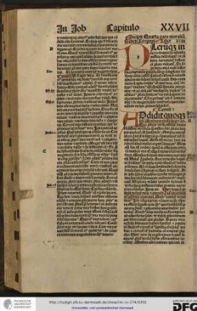 Incipit quarta pars moralium sancti Gregorii liber XVIII.