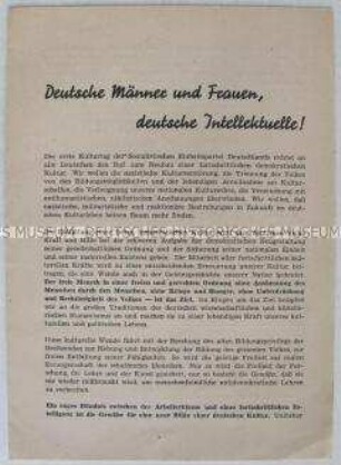Propagandaschrift zum ersten Kulturtag der SED