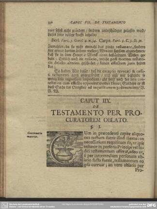 Caput IIX. De Testamento Per Procuratorem Oblato