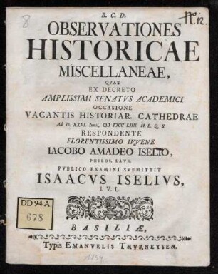 Observationes Historicae Miscellaneae