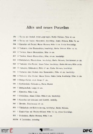 Altes und neues Porzellan (Nr. 532-675)