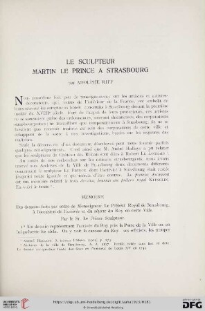 2: Le sculpteur Martin Le Prince à Strasbourg