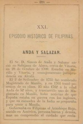 XXI. Anda y Salazar