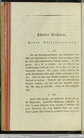 Fünfter Abschnitt. Ueber Essigbereitung