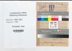 Entnazifizierung Karl Schaefer , geb. 03.07.1903 (Kaufmaennischer Angestellter)