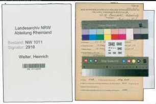 Entnazifizierung Heinrich Welter , geb. 31.07.1905 (Monteur)