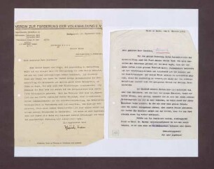 Korrespondenz zwischen Theodor Bäuerle und Kurt Hahn; Lob und Maßstäbe der Schule in Salem