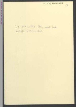 Die verheiratete Frau und das nächste Jahrzehnt