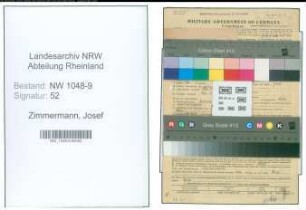 Entnazifizierung Josef Zimmermann , geb. 13.09.1908 (Revisor)