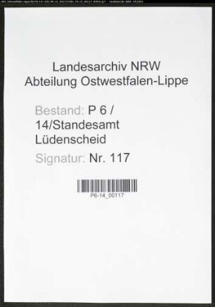 Heiratsregister Standesamt Lüdenscheid