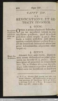 Caput XIV. De Revocatione Et Retractu Feudorum