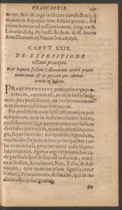 Caput XXIX. De Expositione octavi praecepti.