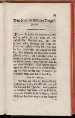 Von denen öffentlichen Vergnügungen.