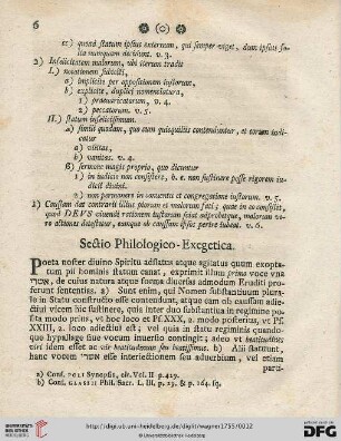 Sectio Philologico - Exegetica