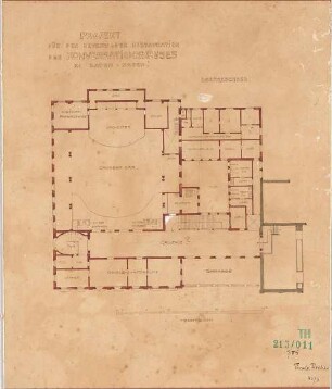 Fischer, Theodor; Baden-Baden; Restaurant Konversationshaus - Grundriss OG