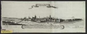 Ansicht von Tournai (Doornik, Tornay), Belgien, Kupferstich, um 1750? : Dornick oder Tournay : Eine aus denen Dreyen Haupt Staedtte in Welsch-Flandern / G. Bodenehr. fecit et exc. Cum Gratia et Privilegio Sacr. Caes Majestatis. - Augspurg : [G. Bodenehr] , [um 1750?]. - 1 Kunstbl. : Kupferst. ; Plattengr. 50 x 17 cm