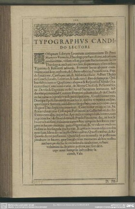 Typographus Candido Lectori