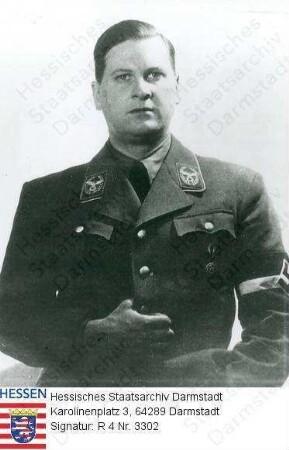 Schirach, Baldur v. (1907-1974) / Porträt in NS-Uniform, stehend, Halbfigur