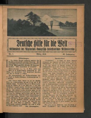 Nr. 3. März 1916. 32 Jahrgang