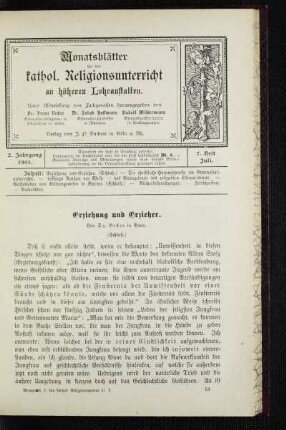 Erziehung und Erzieher : (Schluß)