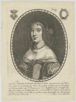 Bildnis der Anne Marie Lovise d'Orleans, Duchesse de Montpensier