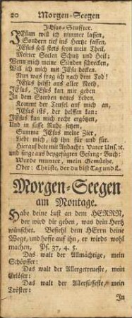 Morgen-Seegen am Montage.
