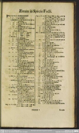 Errata in Specie Facti