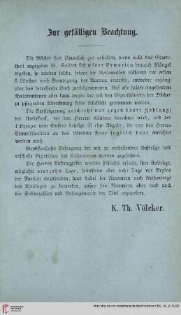 Zur gefälligen Beachtung