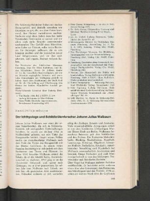 Der Ichthyloge und Schildkrötenforscher Johann Julius Walbaum.