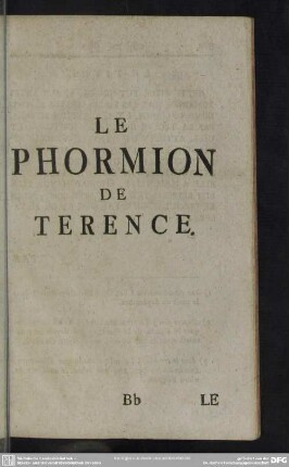 Le Phormion De Terence