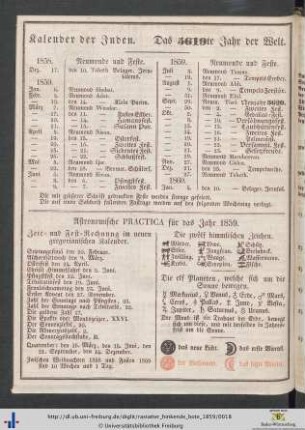Astronomische Practica für das Jahr 1859.