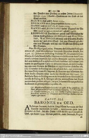 Caput XLI. Barones de Oed
