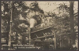 Ansichtskarte Restaurant "Die Hochbahn durchfährt ein Haus", Tempelhofer Ufer