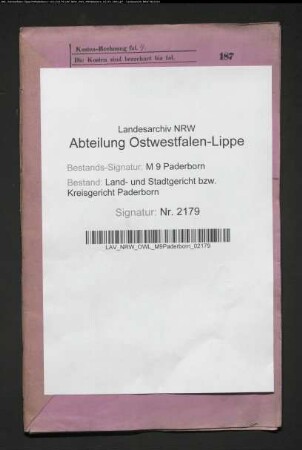 Erblasser: Wüllner, Maria Friderike oder Friederica, geb. Bernard; Erblasser: Wüllner, Johann: