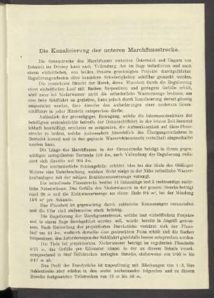 Die Kanalisierung der unteren Marchflussstrecke.