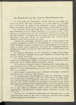 Die Kanalisierung der unteren Marchflussstrecke.