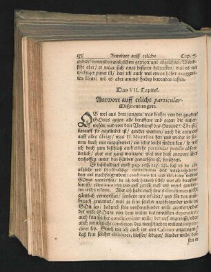 Das VII. Capitel. Antwort auff etliche particular-Mißdeutungen.