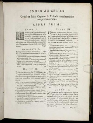 Index Ac Series Cuiusque Libri Capitum & Articolorum summatim comprehensorum.