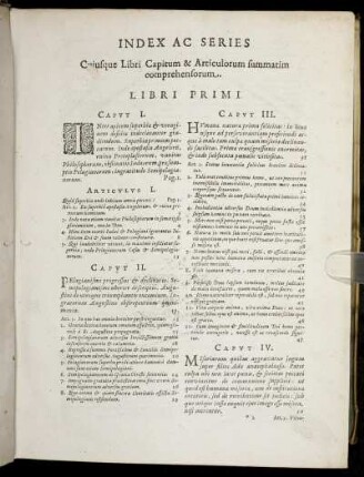 Index Ac Series Cuiusque Libri Capitum & Articolorum summatim comprehensorum.