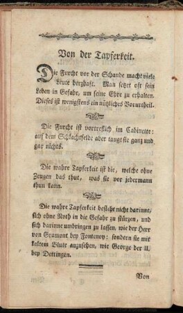 Von der Tapferkeit.