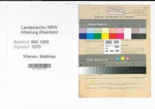 Entnazifizierung Matthias Wienen , geb. 22.09.1892 ()