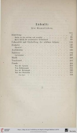 Inhalt: Die Kunstlehre