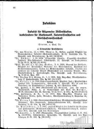 Mitglieder des Lehrkörpers sowie Dozenten und Assistenten der Fakultät: