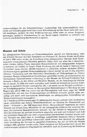 Museum und Schule